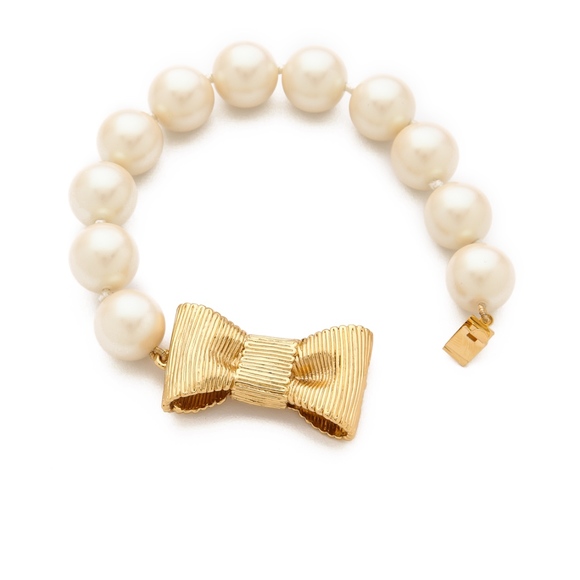 Kate Spade All Wrapped Up Bow Glass Pearl Bracelet - Picture 2 of 4
